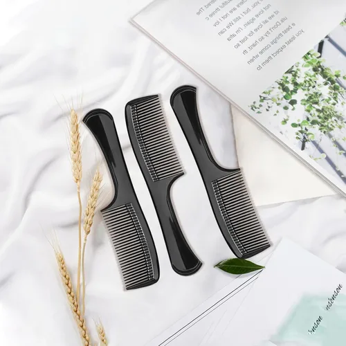 Miniatura 7 de Juego de 3 peines de dientes anchos, peine desenredante y peinado, con agarre ergonómico para cabello medio y grueso, estilo salón, para hombres