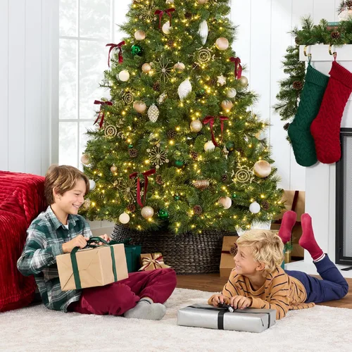Miniatura 6 de Best Choice Products Árbol de Navidad de Pino Escocés Preiluminado de 6 pies, Decoración Navideña Artificial Premium Predecorada con 946 Puntas