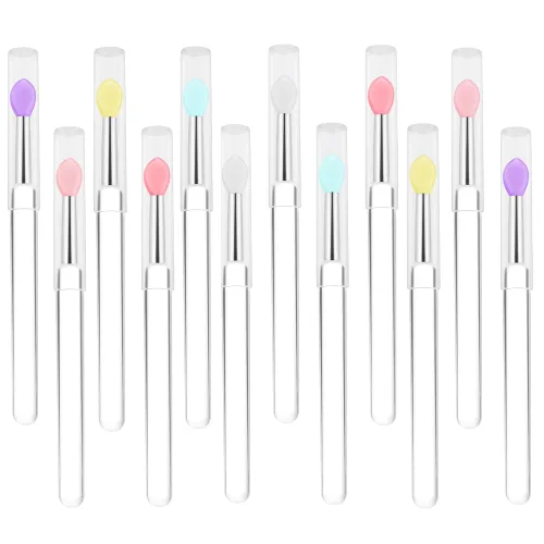 Miniatura 9 de Aplicadores de máscara de labios reutilizables, juego de 6 brochas de silicona para labios y lápiz labial