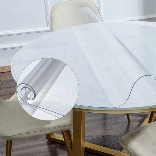 Miniatura 12 de NECAUX - Cubierta protectora de mesa, transparente, personalizada, de 10 pulgadas de diámetro, versión mejorada, de 1.5mm de grosor, no se encoge