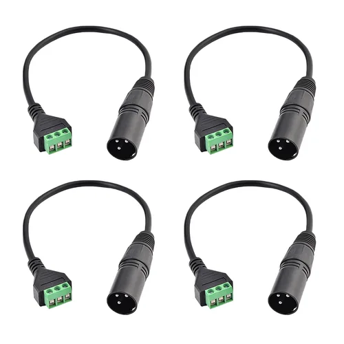 Miniatura 9 de 4 conectores XLR macho y hembra a cable de terminal de tornillo de 3 pines, adaptador de tornillo XLR de 3 núcleos con cable de 11.8 in