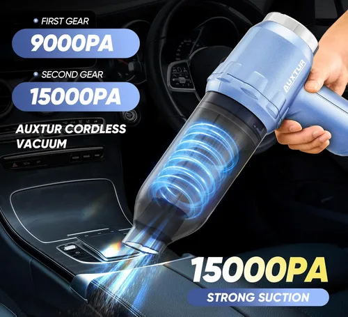 Miniatura 2 de Aspirador de mano inalámbrico portátil con 15000 PA, plumero de aire de 120 W, motor sin escobillas, mini aspiradora de automóvil para automóvil