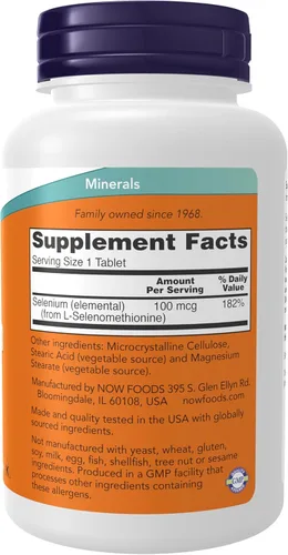 Miniatura 2 de NOW Foods Suplementos, Selenio (L-Selenometionina) 100 mcg, Mineral Esencial*, 250 Tabletas