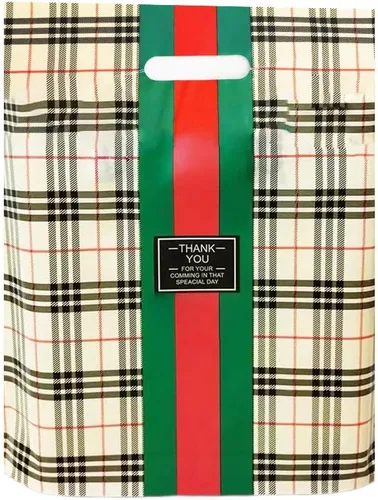 50 bolsas de plástico para mercancías de 11.7 x 15.7 pulgadas, bolsas con asa, bolsas de compras, bolsas de regalo para pequeñas empresas, bolsas de