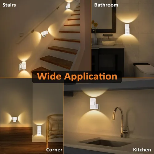 Miniatura 7 de Luces nocturnas enchufables a la pared, luz nocturna giratoria de 90° con sensor de atardecer a amanecer, luz de pared regulable de 0-100 lúmenes