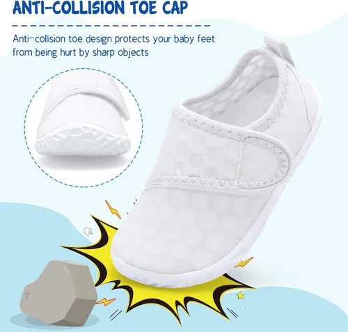 Miniatura 3 de LeIsfIt Zapatos de agua para niños y niñas, calcetines acuáticos transpirables para nadar, antideslizantes, zapatos de playa descalzos