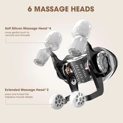 Miniatura 3 de Neck Shoulder Massager with Heat, Cordless Shiatsu Deep Tissue Kneading Massage Pillow for Pain Relief, for Neck, Back, and Leg, Gifts for Men Women