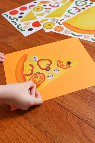 Miniatura 2 de 24 calcomanías de pizza para niños (tamaño grande de 8.5 x 11 pulgadas), ideal para fiestas de pizza y noches familiares de pizza, deja que tus