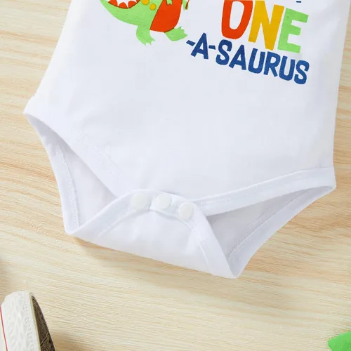 Miniatura 5 de Conjunto de ropa de manga corta con tirantes ajustables en la espalda en Y para bebés y niños
