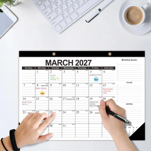 Miniatura 7 de Kyweel Calendario de escritorio 2026-2027, calendario de escritorio de 18 meses/calendario de pared, 17 x 12 pulgadas, enero de 2026 a junio