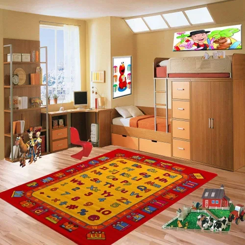 Miniatura 5 de Abc Shapes tapete para niño con diseño de letras para aprendizaje del alfabeto, Nylon