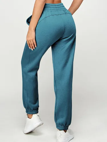 Miniatura 14 de IUUI Pantalones deportivos de cintura alta para mujer, con bolsillos, de algodón, holgados, atléticos