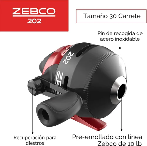 Miniatura 8 de Zebco 202 Spincast Reel and Fishing Rod Combo, Right-Hand Retrieve, Pre-Spooled with 10-Pound Line