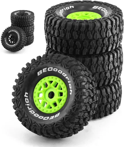 Miniatura 7 de 1/7 1/8 RC Short Course Truck Buggy Neumáticos y ruedas de 0.669 in Hex OD 5.315 in Neumáticos todoterreno para 1:7 1:8 Escala RC Off-Road Truck Car