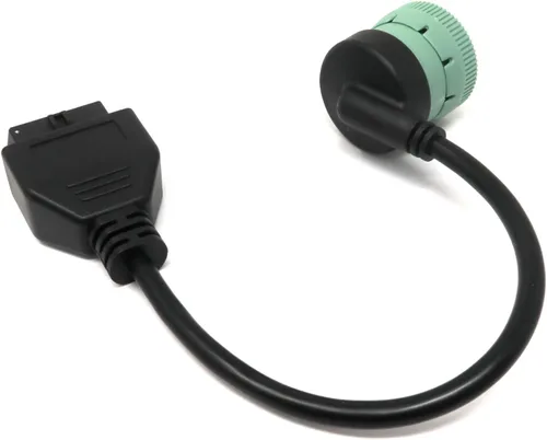 Miniatura 2 de OBD2 - Cable adaptador J1962-J1939 de 9 pines a 16 pines - Herramienta de diagnóstico resistente para camiones - Conector verde de 9 pines