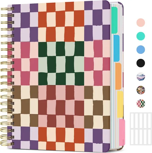Miniatura 40 de Cuadernos grandes de espiral rayados para el trabajo con divisores y pestañas extraíbles, 8.5 x 11 pulgadas, bonito cuaderno de tapa dura de 5 A
