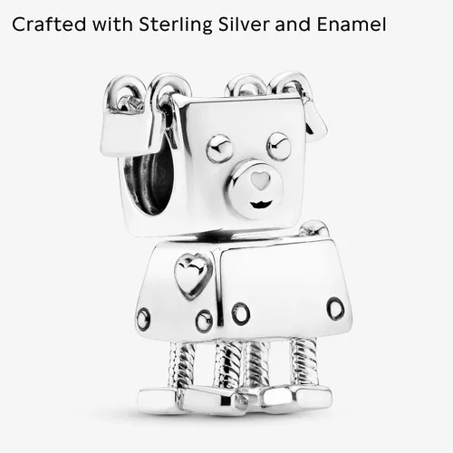 Miniatura 3 de PANDORA Joyería Bobby Bot - Dije de plata de ley Esmalte