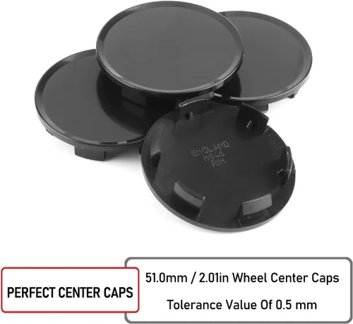 Miniatura 5 de Juego de 4 tapas centrales de rueda de 1.77 pulgadas para Mazda 3 5 6 CX7 RX8 2009-2012, tapas centrales negras para ruedas