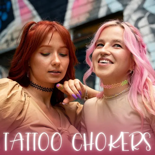 Miniatura 2 de BodyJ4You Juego de 12 gargantillas elásticas estilo tatuaje, accesorios y joyería de los años 90 y 2000, rosado, azul, verde, colorido, arcoíris