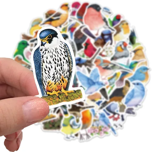 Miniatura 4 de 100 calcomanías de pájaros, vinilo impermeable para botellas de agua, laptop, cuaderno, álbum de recortes, equipaje, teléfono celular, monopatín