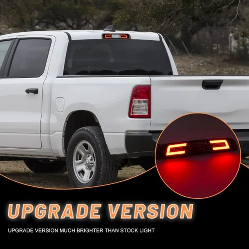 Miniatura 8 de Luz de freno LED de 3ª luz de freno para RAM 1500 2019 2020 2021 2022 2023 2024 2025 Rebel HFE Laramie Lente roja, luces de techo traseras centrales