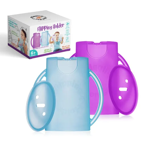 Miniatura 14 de Flipping Holder 2 en 1 para bolsas de comida y cajas de jugo para bebé (paquete de 2) - Envase seguro para alimentos sin apretar, con asas de fácil