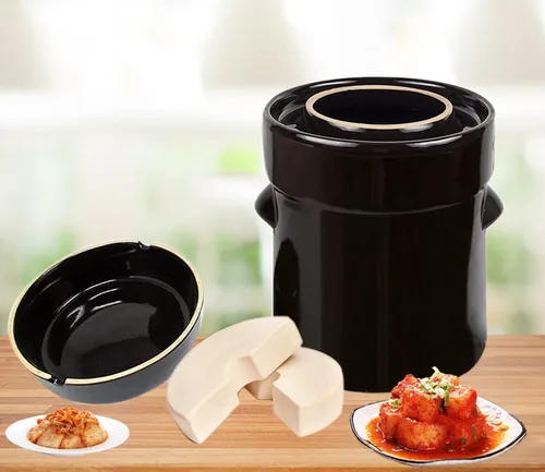 Miniatura 2 de Fermentation Crock Jar 10 litros/2.6 galones – Olla de gres para fermentación, decapado de kimchi, encurtidos, verduras, kombucha – fermentador