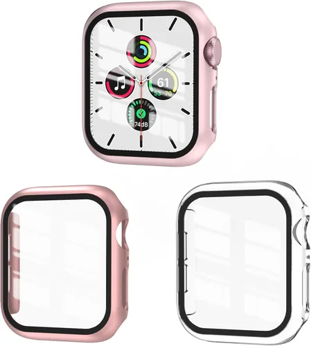 Miniatura 13 de Juego de 3 fundas compatibles con Apple Watch SE 3 Series 6/5/4 de 40 mm con protector de pantalla de vidrio templado, cubierta protectora