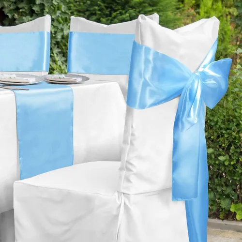 Miniatura 6 de Babenest Bandas de satén para silla, 50 lazos mejorados para silla, lazos para bodas, banquetes, fiestas, Pascua, Navidad, baby shower, decoración