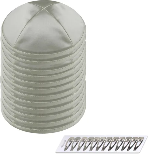 Miniatura 9 de Zion Judaica Deluxe Satin Kippot Bulk Packs Kippas o Kippa Individual Incluye Clips Kipa Gratis