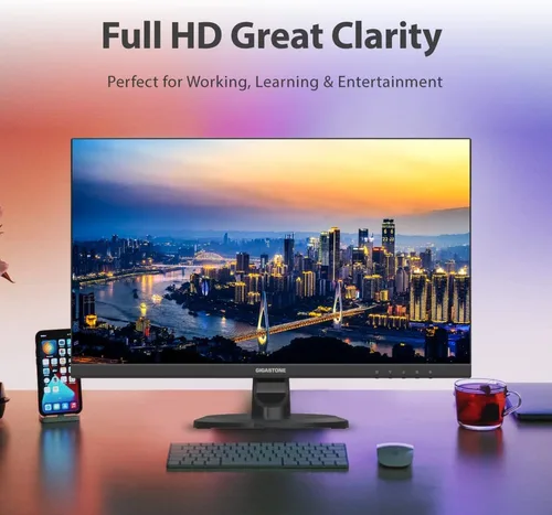 Miniatura 2 de Gigastone - Monitor LED de 27 pulgadas IPS con retroiluminación, 75Hz FHD 1920 x 1080, 178° de visión amplia sin marco, monitor de computadora