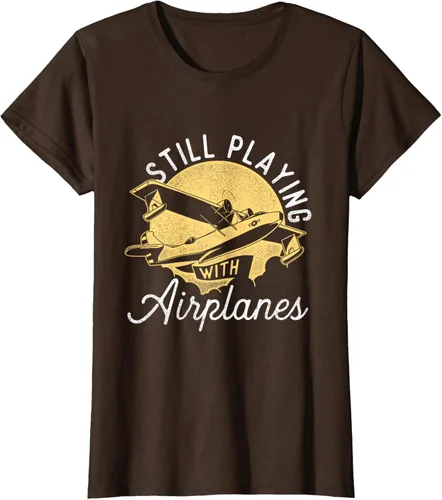 Miniatura 19 de Still Playing With Airplanes - Camiseta de control remoto RC Avión Piloto, Negro
