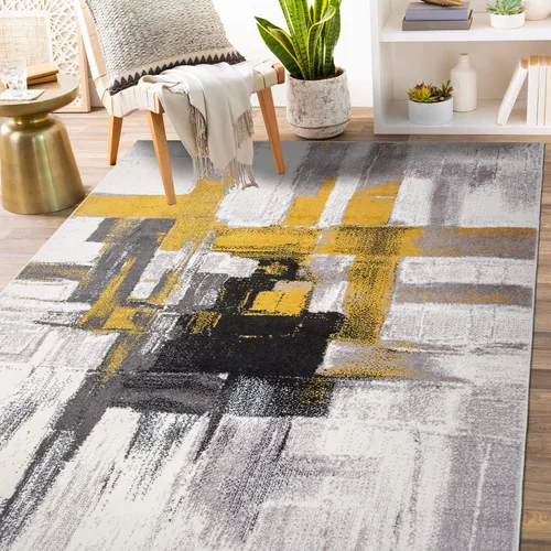Miniatura 26 de Rugshop Alfombra Corredor Abstracta Contemporánea Negra — No Desprende Pelusa para Pasillo, Entrada y Cocina 2' x 7