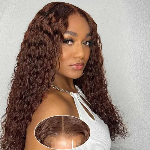 Miniatura 24 de Srakuw Wear and Go - Pelucas de cabello humano sin pegamento, precortadas con encaje frontal, pelucas para mujeres negras, sin pegamento, onda