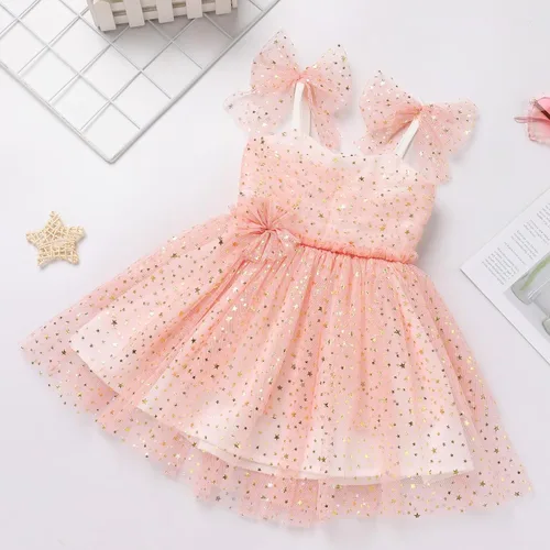 Miniatura 3 de Vestido tutú de verano para niñas pequeñas, sin espalda, vestido de princesa para fiesta de cumpleaños, lentejuelas con volantes, tul con lazo