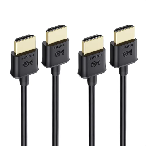 Cable Matters - Paquete de 2 cables HDMI ultra delgados de 10 pies, compatible con 4K@60Hz, cable HDMI ultra delgado 4K con Ethernet, soporte HDR
