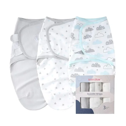Miniatura 21 de insular Sacos para envolver al bebé, manta para recién nacido y bebé, juego de velcro ajustable para niños y niñas, saco de dormir de algodón suave