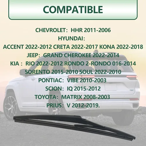 Miniatura 5 de Repuesto de limpiaparabrisas trasero de 11 pulgadas, compatible con Jeep Grand Cherokee 2022-2014/Chevy HHR 11-06/KIA Rio 2022-2012 Sorento