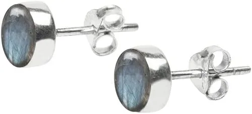 Miniatura 8 de Gemstone Stud Post Earrings, 925 Sterling Silver Gemstone Earring 6 MM Round Girl Women Gift