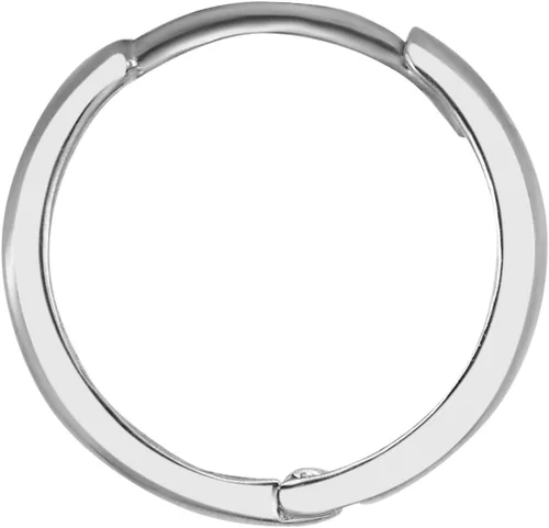 Miniatura 4 de Aretes de aro de oro blanco de 14 quilates de 0.079 in de grosor, 3 tamaños diferentes disponibles