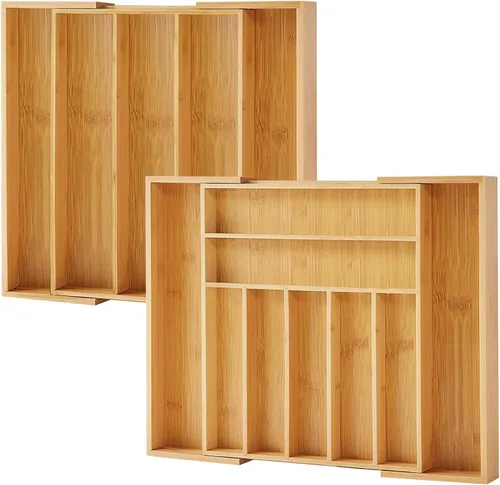 Miniatura 13 de Organizador de Cajón de Cocina Purawood - Organizador de Utensilios Extensible para Cocina, Bandeja de Cuchillos y Organizador de Cubiertos, 3-5