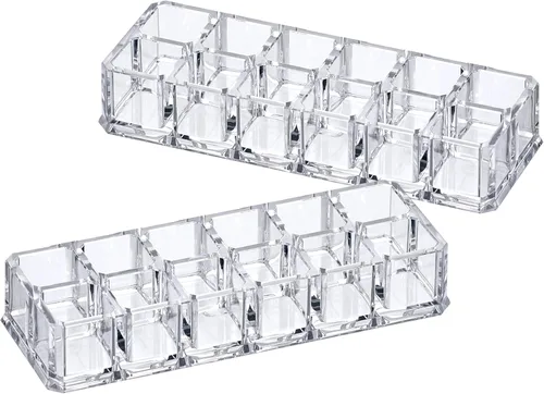 Miniatura 4 de Amazing Abby - Charm - Paquete de 2 organizadores de lápiz labial acrílico de 12 ranuras, soporte para lápiz labial, soporte para brillo de labios