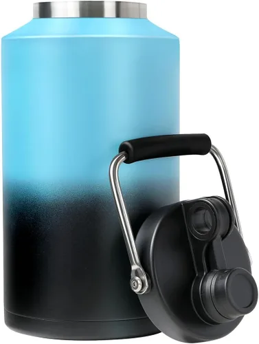Miniatura 13 de Jarra de Agua de Galón, Botella de Agua Aislada, Jarra de 1 Galón con Asa, Botella de Agua Grande de Acero Inoxidable de 128 oz de Boca Ancha