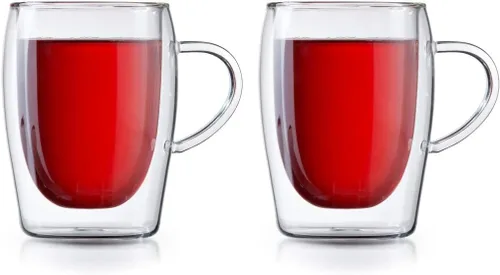 CAFÉ BREW COLLECTION Tazas de café con aislamiento de doble pared (juego de 2), juego de tazas de café de 10.5 onzas, aptas para lavavajillas