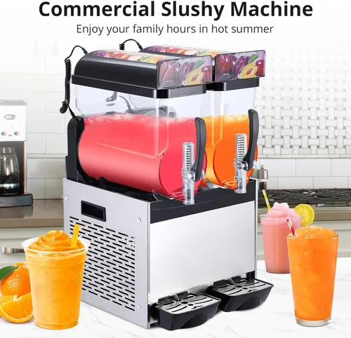 Miniatura 2 de Acekool Máquina comercial para granizados, 30L/8 galones congelada Margarita máquina, autolimpiante, máquina de granizado de acero inoxidable de 700