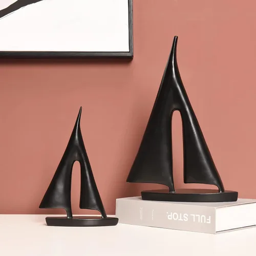 Miniatura 2 de Saysmile Esculturas modernas para decoración del hogar, adorno de decoración de velero, decoración de estatua de barco, esculturas artísticas