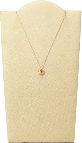 Miniatura 2 de Fossil collar con dije de acero inoxidable en tono rosa dorado para mujer