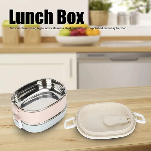 Miniatura 3 de Lonchera de 60.9 fl oz, recipientes de almuerzo de acero inoxidable 304 para adultos, portátil, a prueba de fugas, ecológica, para alimentos fríos
