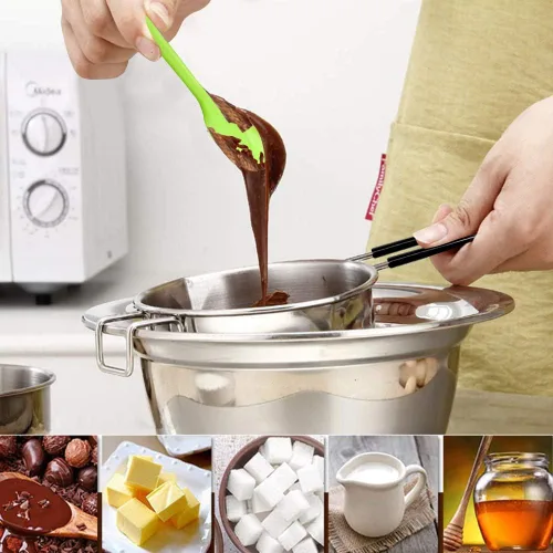 Miniatura 6 de Olla de Fusión de Doble Caldera con 600ML, Olla de Fusión de Chocolate de Acero Inoxidable con Mango Resistente al Calor para Mantequilla Caramelo