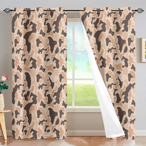 Miniatura 52 de Dreaweet African Tribal Blackout Curtains 63 Inch Long 2 Panels Set Bohemian Ethnic Geometric Grommet Top Thermal Insulated Curtains for Living Room